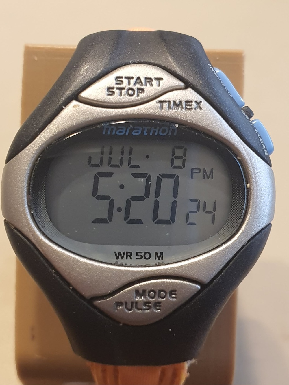 🦋10/$20🦋 Marathon Silver/Black Leather Digital Alarm Chrono Women's Watch